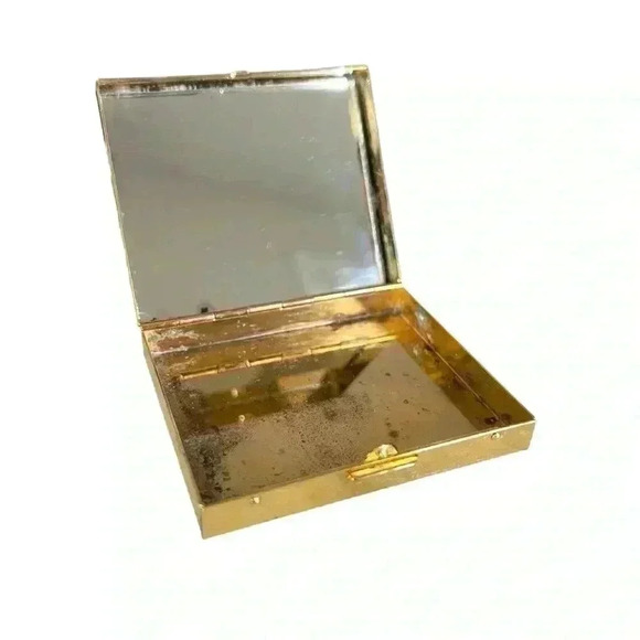 Peacock Feather Gold Vintage Trinket/Pill/Snuff Box - Picture 4 of 4